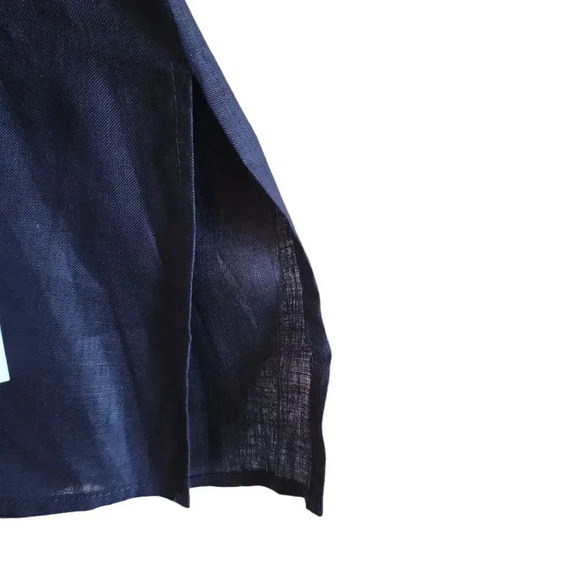 New $315 Caroline Rose Gabardine Shirt Size 2x Blue 100% Linen Button Down - Picture 11 of 11